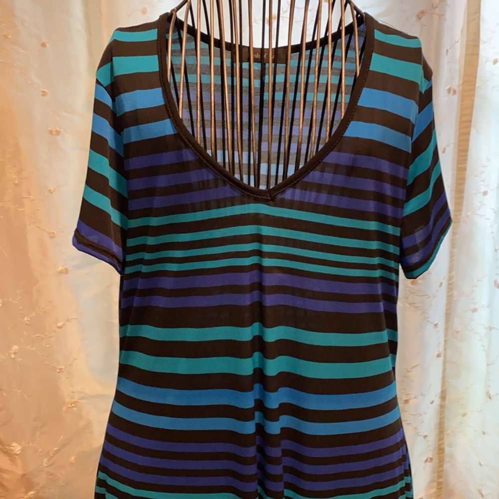 ~Fresh of LA~ V-Neck Striped Handkerchief Dress